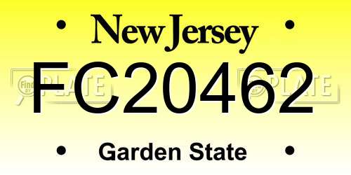 FC20462 New Jersey License Plate