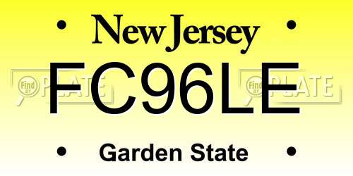 FC96LE New Jersey License Plate
