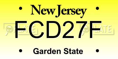 FCD27F New Jersey License Plate