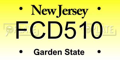 FCD510 New Jersey License Plate