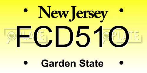 FCD51O New Jersey License Plate
