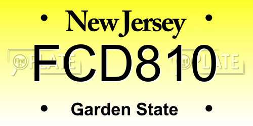 FCD810 New Jersey License Plate