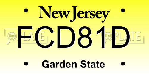 FCD81D New Jersey License Plate