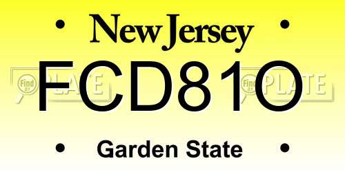 FCD81O New Jersey License Plate