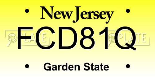 FCD81Q New Jersey License Plate