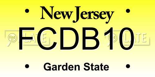 FCDB10 New Jersey License Plate