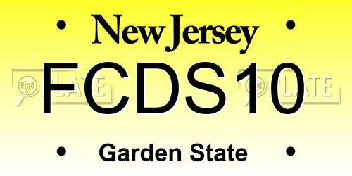 FCDS10 New Jersey License Plate