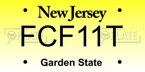 FCF11T New Jersey License Plate