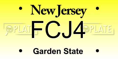 FCJ4 New Jersey License Plate