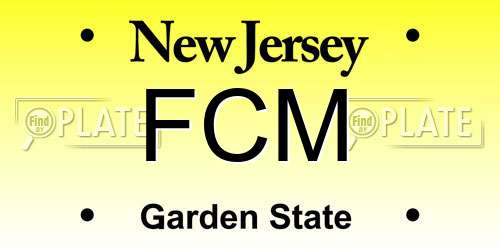 FCM New Jersey License Plate