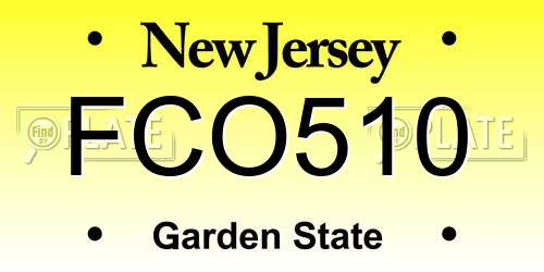 FCO510 New Jersey License Plate