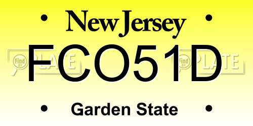 FCO51D New Jersey License Plate