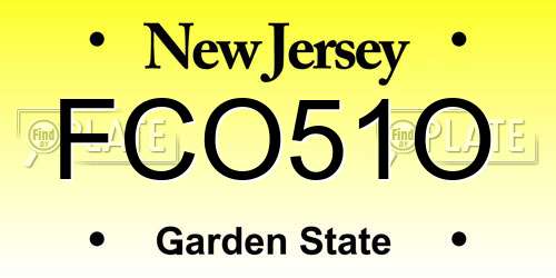 FCO51O New Jersey License Plate