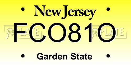 FCO81O New Jersey License Plate