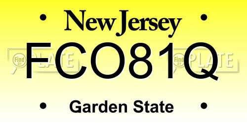 FCO81Q New Jersey License Plate