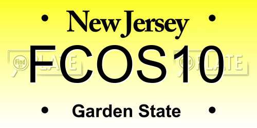 FCOS10 New Jersey License Plate