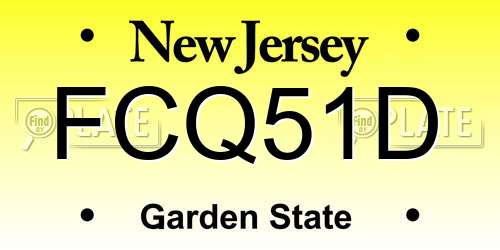 FCQ51D New Jersey License Plate