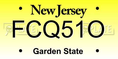 FCQ51O New Jersey License Plate