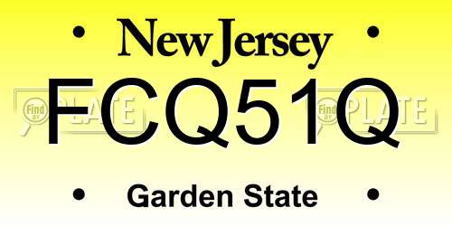 FCQ51Q New Jersey License Plate
