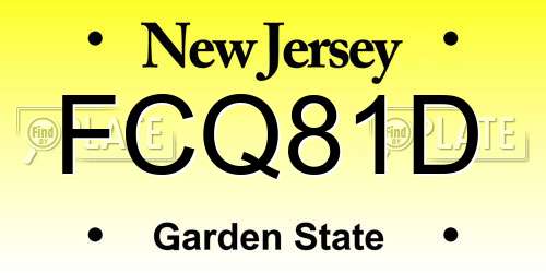 FCQ81D New Jersey License Plate