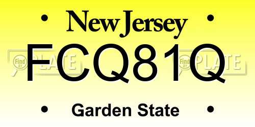 FCQ81Q New Jersey License Plate