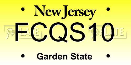 FCQS10 New Jersey License Plate