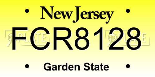 FCR8128 New Jersey License Plate