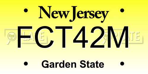FCT42M New Jersey License Plate