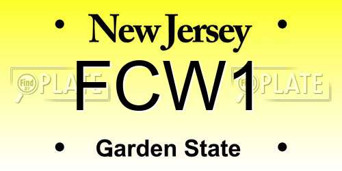 FCW1 New Jersey License Plate