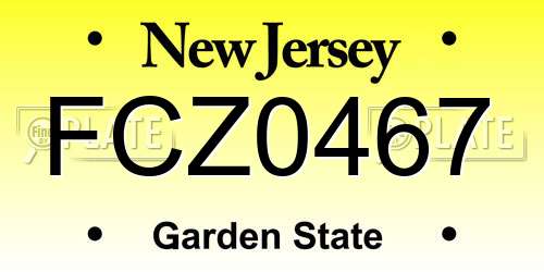 FCZ0467 New Jersey License Plate