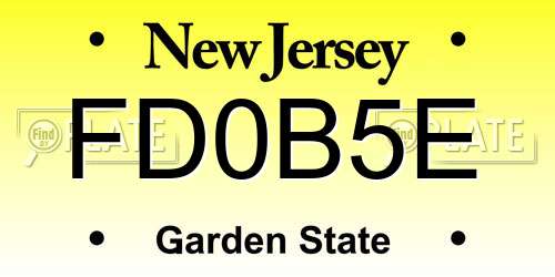FD0B5E New Jersey License Plate
