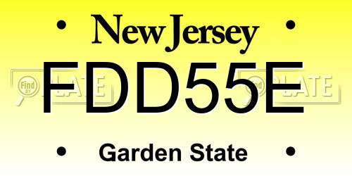 FDD55E New Jersey License Plate