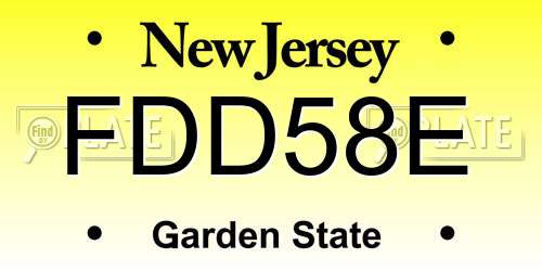 FDD58E New Jersey License Plate