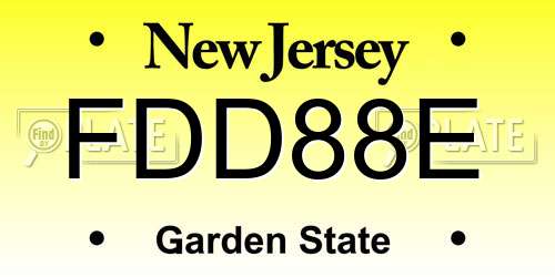 FDD88E New Jersey License Plate
