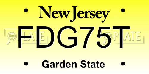 FDG75T New Jersey License Plate