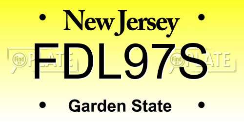 FDL97S New Jersey License Plate