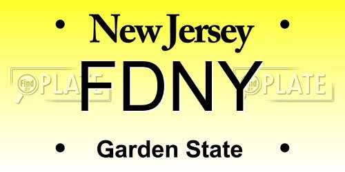 FDNY New Jersey License Plate