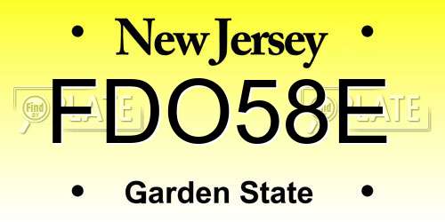 FDO58E New Jersey License Plate