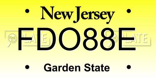 FDO88E New Jersey License Plate