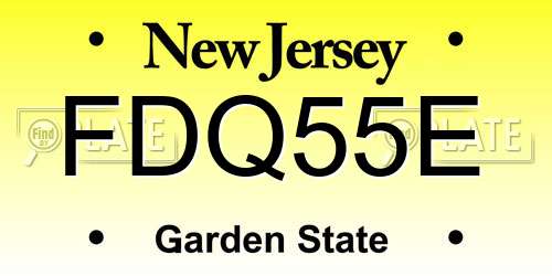 FDQ55E New Jersey License Plate