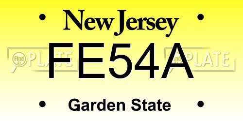 FE54A New Jersey License Plate