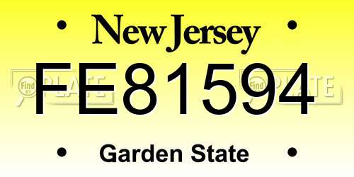 FE81594 New Jersey License Plate