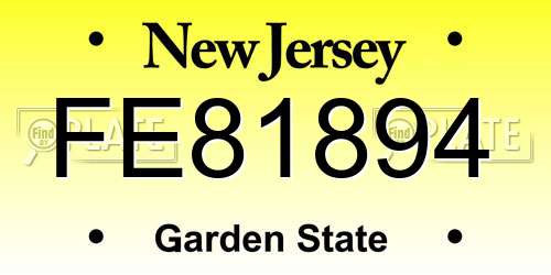 FE81894 New Jersey License Plate