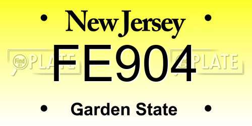 FE904 New Jersey License Plate