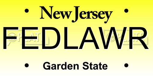 FEDLAWR New Jersey License Plate
