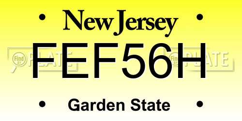 FEF56H New Jersey License Plate