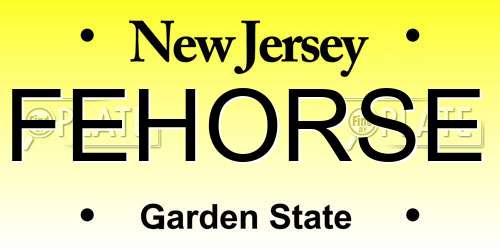 FEHORSE New Jersey License Plate
