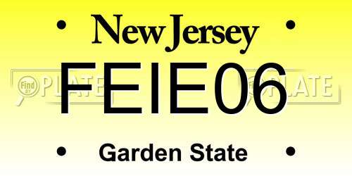 FEIE06 New Jersey License Plate