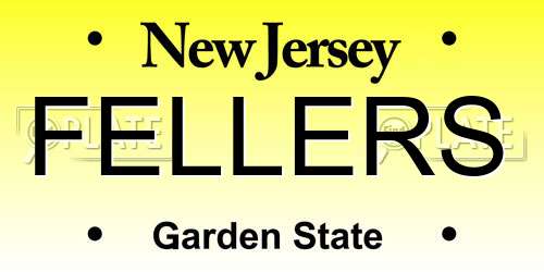 FELLERS New Jersey License Plate