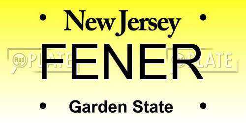 FENER New Jersey License Plate